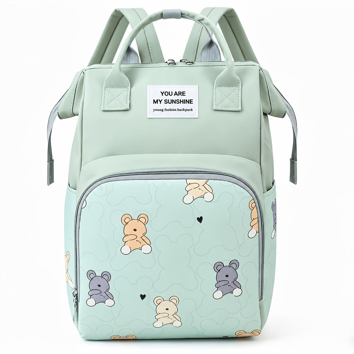 Multifunctional Travel Diaper Backpack & Changing Bag, Stroller-Compatible Baby Diaper Bag for Parents, Grey, Purple, Gray Green, Pink & Blue