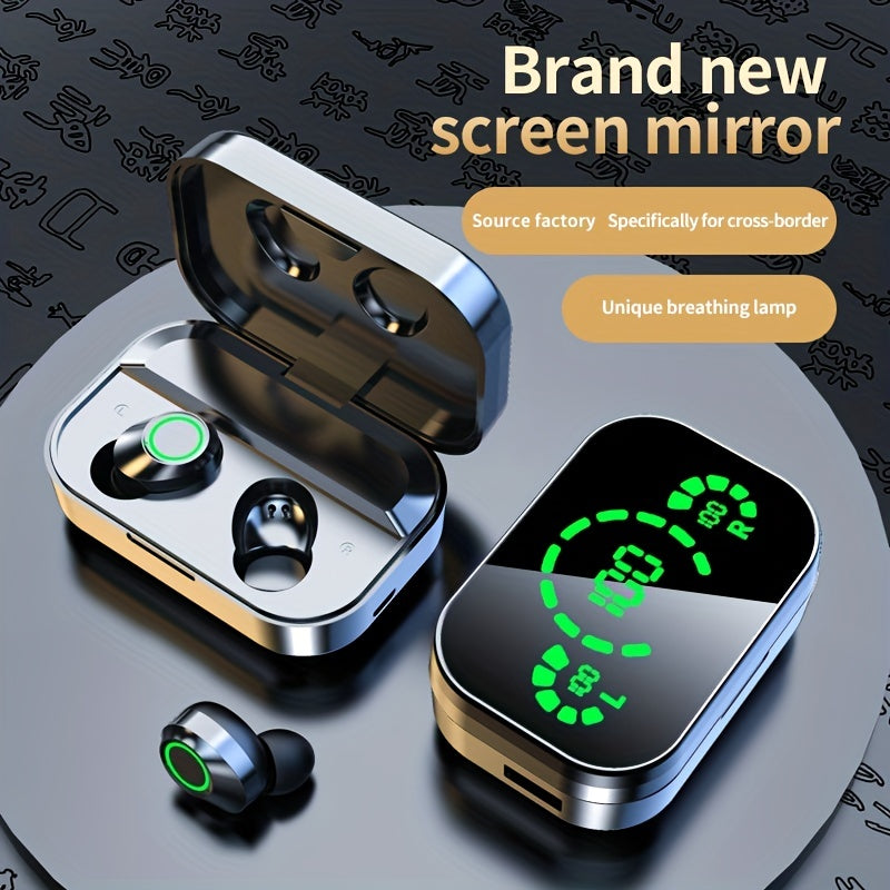 TWS Wireless Earbuds Stereo Bluetooth Earphones Mini In-Ear Headphones with Charging Case Compatible with iPhone Android Xiaomi Black