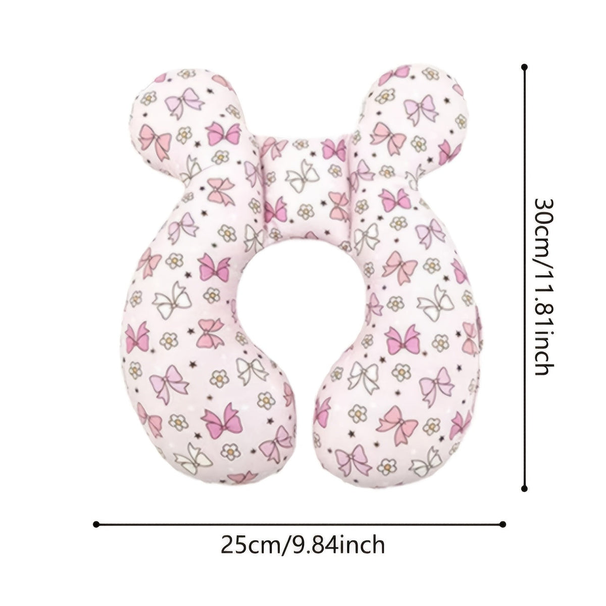 Kids Car Seat Headrest Pillow, Universal Child Head Support Neck Pillow for Boys & Girls, Cute Patterns including Green Leaves Pink Bow Rainbow Grey Stars & Gray Clouds