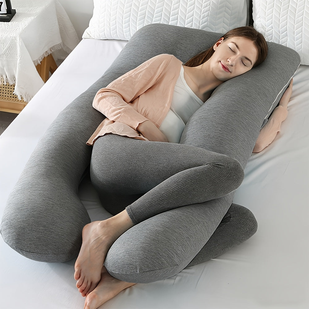U-Shaped & J-Shaped Pregnancy Pillow, Full Body Maternity Pillow with Removable Cover for Full-Body Support, Machine Washable, All-Season Comfort, Multiple Styles & Colors
