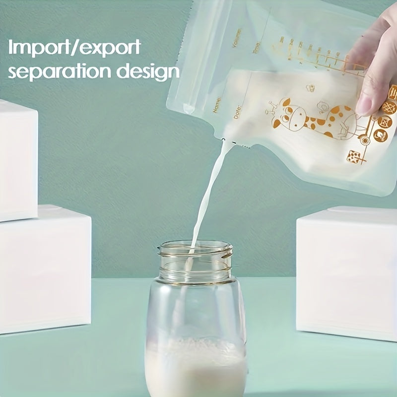 100-Pack 8oz Breast Milk Storage Bags with Pour Spout, Transparent Space-Saving Flat Profile Pre-Sterilized Breastmilk Bags for Breastfeeding Moms
