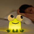 Frog Silicone Night Light, USB Rechargeable Bedside Lamp with 3-Level Dimming & Timer, Cute Kids Room & Teen Bedroom Decor Light for Bookshelves Dressing Tables & Parties, Birthday & Holiday Gift