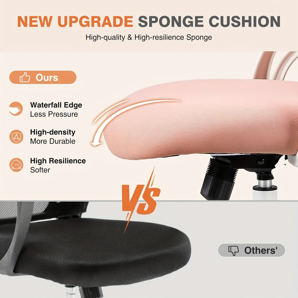 Ergonomic Mesh Office Chair High Back – Adjustable Headrest Lumbar Support Flip-Up Arms 144° Tilt Swivel Computer Chair for Home Office Gaming Study