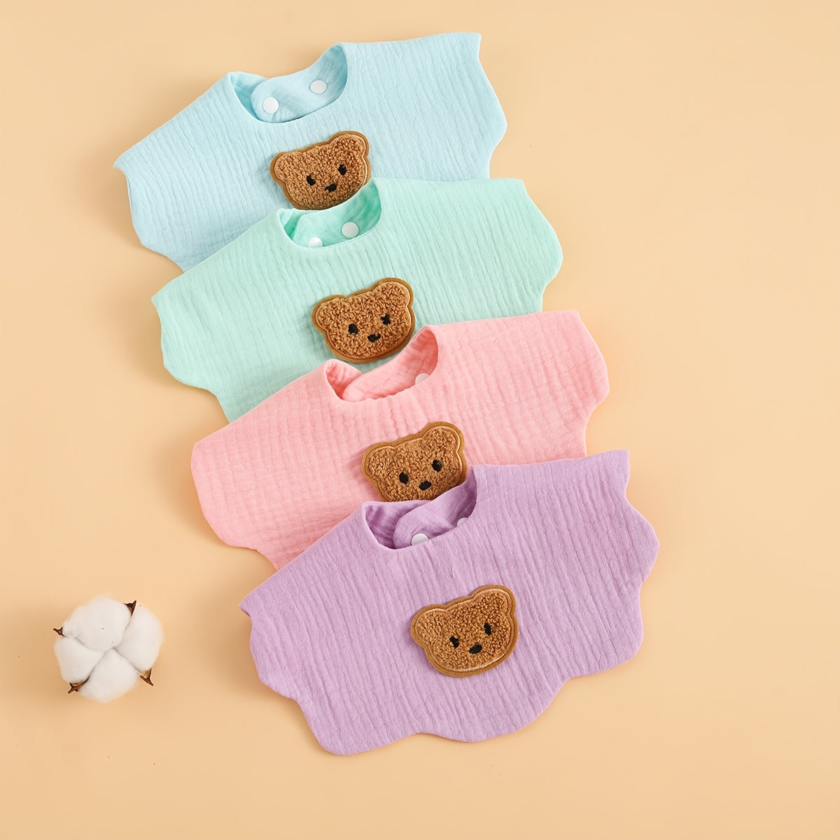 Baby Drool Bibs 4-Pack, Soft Absorbent Muslin Cotton Bandana Bibs for Newborns & Infants, Gentle Teething & Feeding Bibs for Boys & Girls, Baby Shower Gift