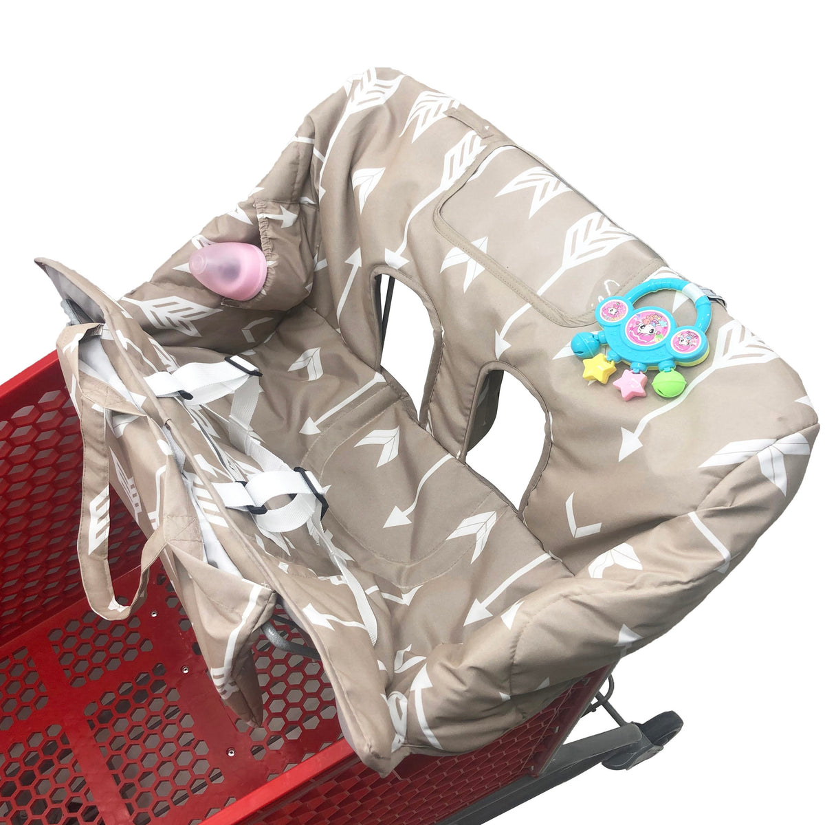 Thickened Baby Seat Cushion & Protective Mat for Stroller High Chair & Shopping Cart Trolley, Soft Comfortable Hollow Filling Seat Pad, 3 Colors Including Black Colorful & Grey