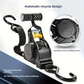 Heavy-Duty Automatic Retractable Cargo Strap - No Assembly, Free Extension & Contraction, Coilable - Moving, Towing, RV, Trailer & Vehicle Load Securing - Black
