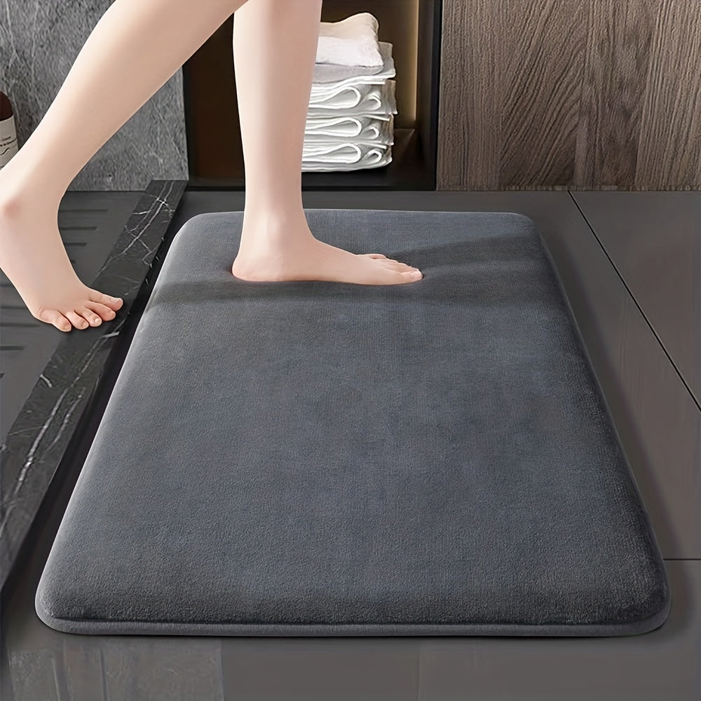 Super Absorbent Anti-Slip Coral Velvet Bath Mat - Bathroom Floor & Door Mat - 3 Sizes (40×60cm to 60×90cm) - White, Black, Gray, Blue & Apricot