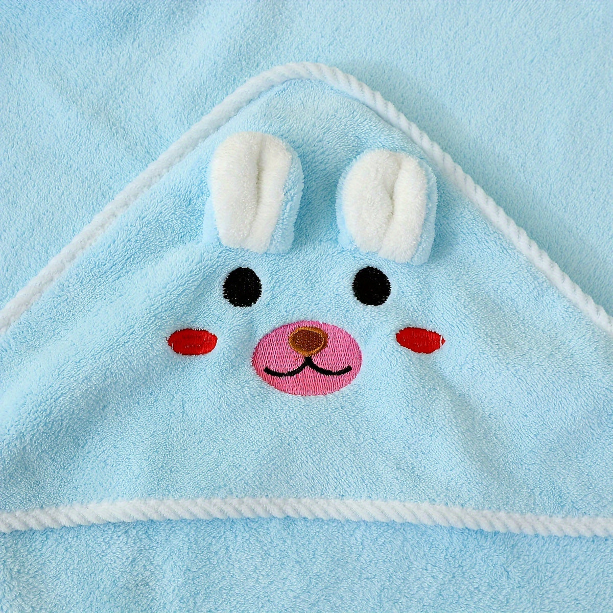Kids' Animal Hooded Bath Towel, 31.5" x 31.5" Soft Breathable Highly Absorbent Kids Bath Towel with Twisted Edge Reinforcement, Powder, Green & Blue