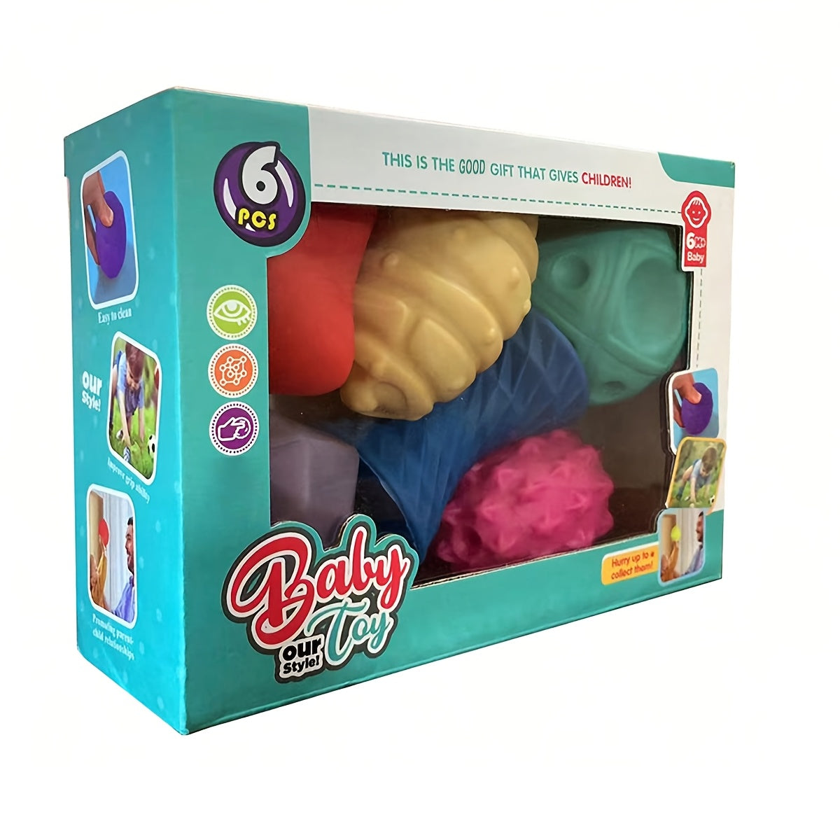Soft Texture Sensory Ball Set for Babies & Toddlers, Multi-Color Touch & Feel PVC Play Balls for Sensory Development, Infant Sensory Toy in Macaron & Candy Colors