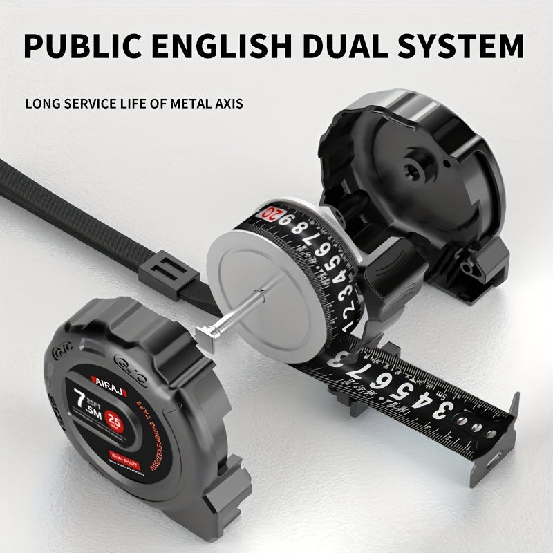 AIRAJ Industrial Grade Tape Measure - Dual Metric & Imperial System, Anti-Drop & Wear-Resistant - 3M (118"), 5M (196") & 7.5M (295")