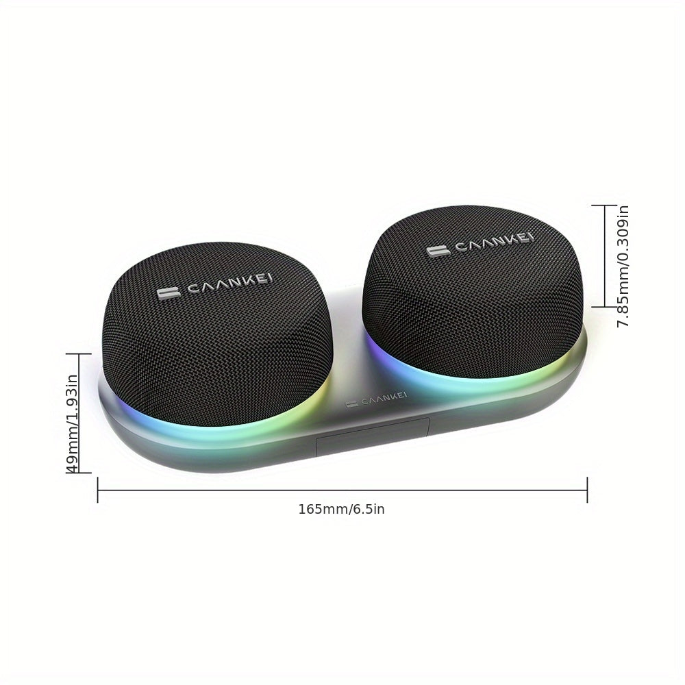 Compact Portable Bluetooth Speaker with Charging Base 60-Hour Battery Life Dual Speakers Strong Bass Surround Stereo for Computer & Mobile Phone