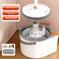 Hands-Free Spin Mop & Bucket Set with Sewage Separation – 3 Mop Head Types Rotating Floor Mop for Home Kitchen Bathroom Dry & Wet Cleaning
