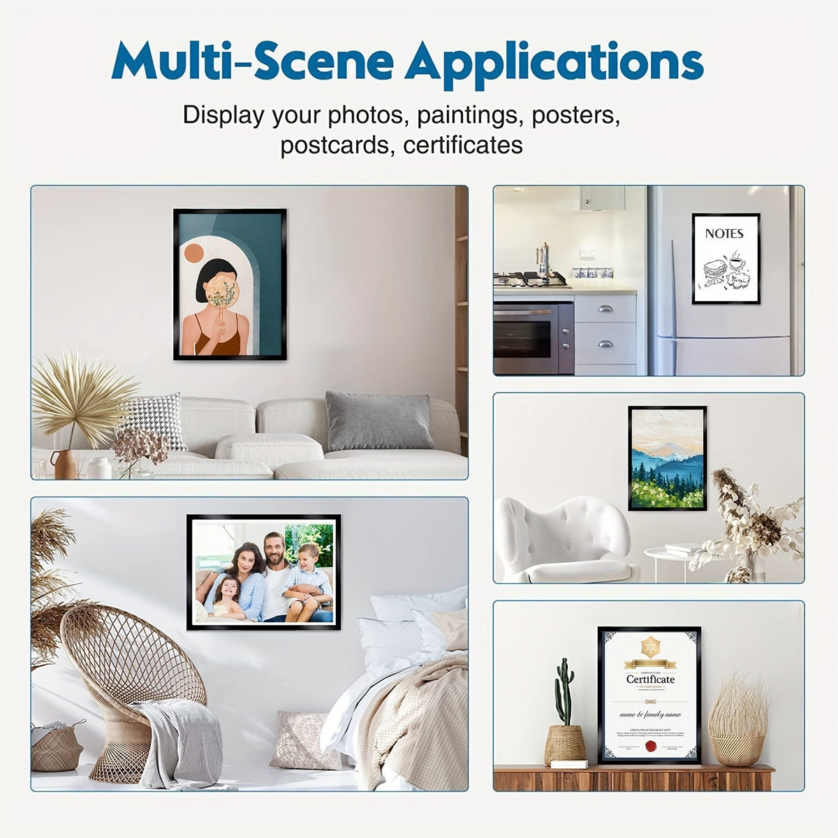 10-Pack Diamond Magnetic Art Frames 12x16 Inch Self-Adhesive Lightweight PVC for Photos Posters Artwork on Walls and Windows Home Office Decor Holiday Display
