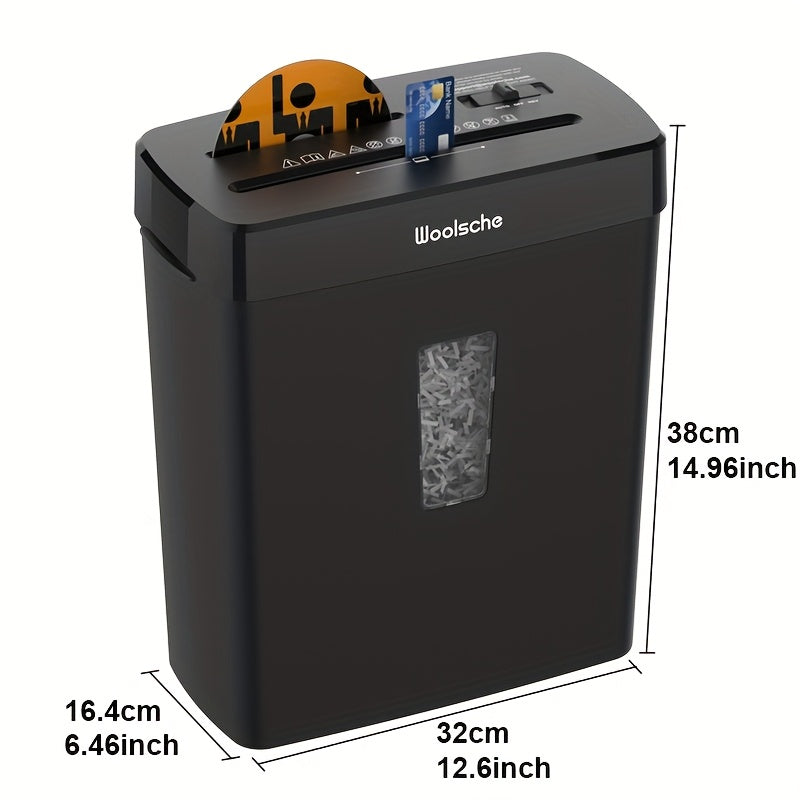 Ultra-Quiet 10-Sheet Paper Shredder - P-4 Cross-Cut Security, 3.43 Gal Bin, Shreds CDs, Staples & Cards - Compact Home Office Shredder - Black