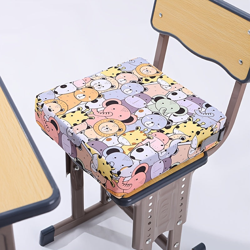 Toddler Dining Booster Seat Cushion, Portable High Chair Booster Pad with Cute Cartoon Animal Print, Non-Slip & Safe Kids Dining Seat Cushion that Fits Most Chairs, Animal Photos & Giraffe