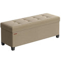 Foldable Storage Ottoman Bench 43" – Upholstered Collapsible Foot Rest & Seat for Living Room Bedroom in 6 Colors