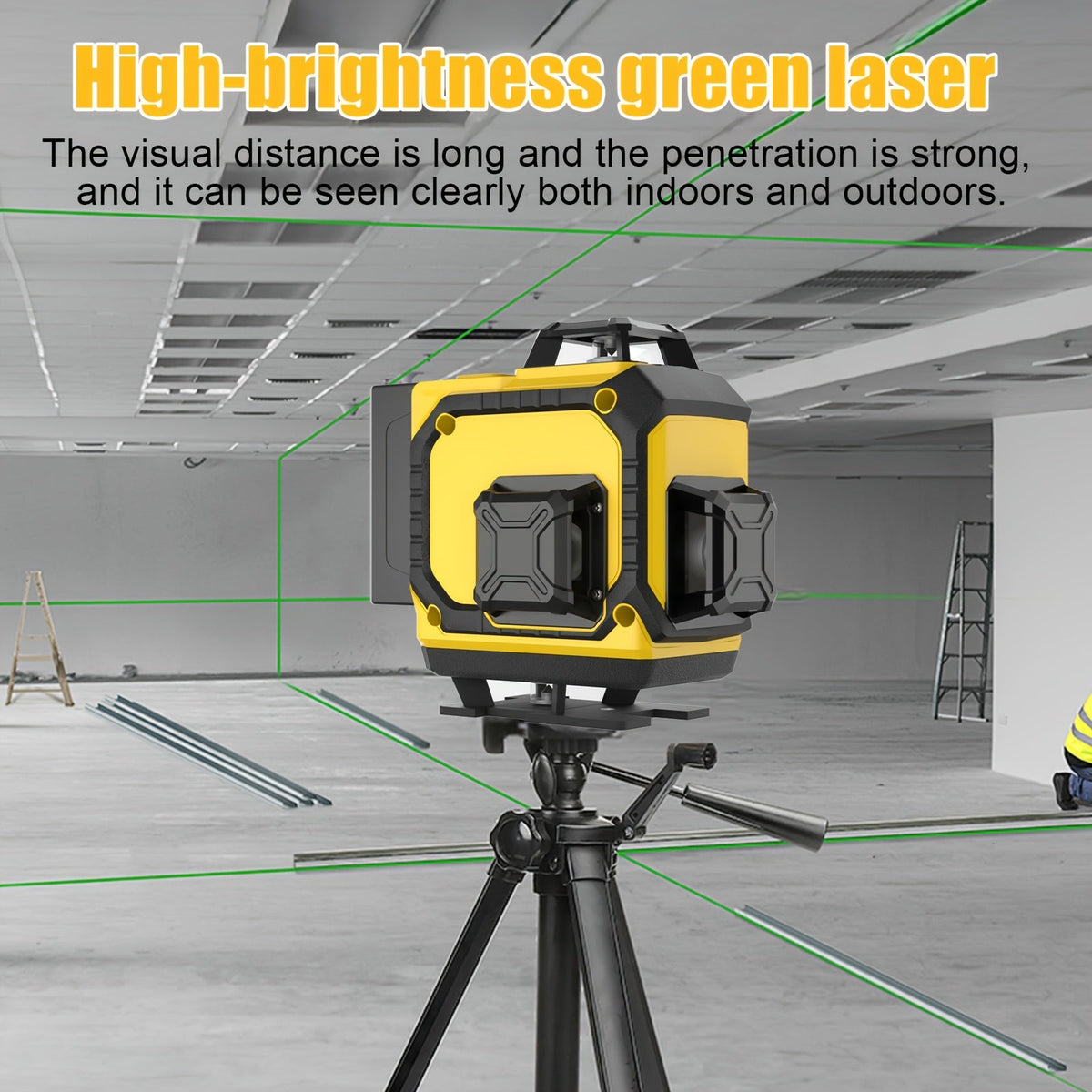 16-Line 4D Laser Level - 360° Self-Leveling Rotating Crosshead, High Precision, Rechargeable Battery - Leveling & Alignment Tool for Home Improvement & Decoration