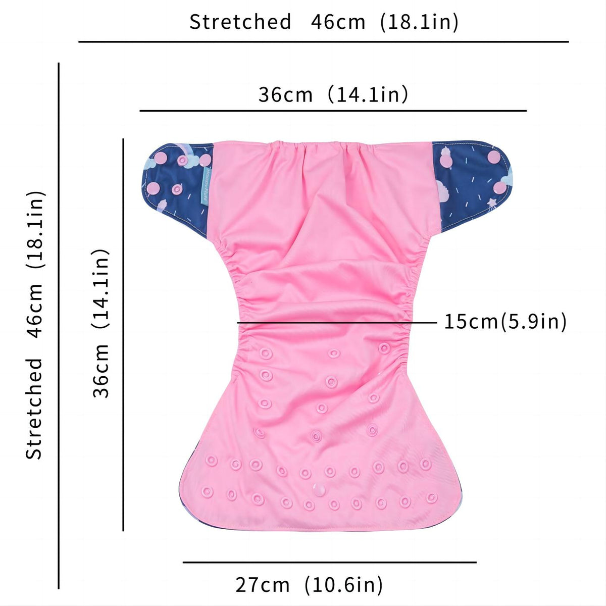Happyflute 4-Pack Washable Reusable Cloth Diaper Covers, Adjustable Cloth Nappy Covers Fit 6.61–33.07 lbs, Eco-Friendly Reusable Diapers for Babies & Toddlers, Unicorn