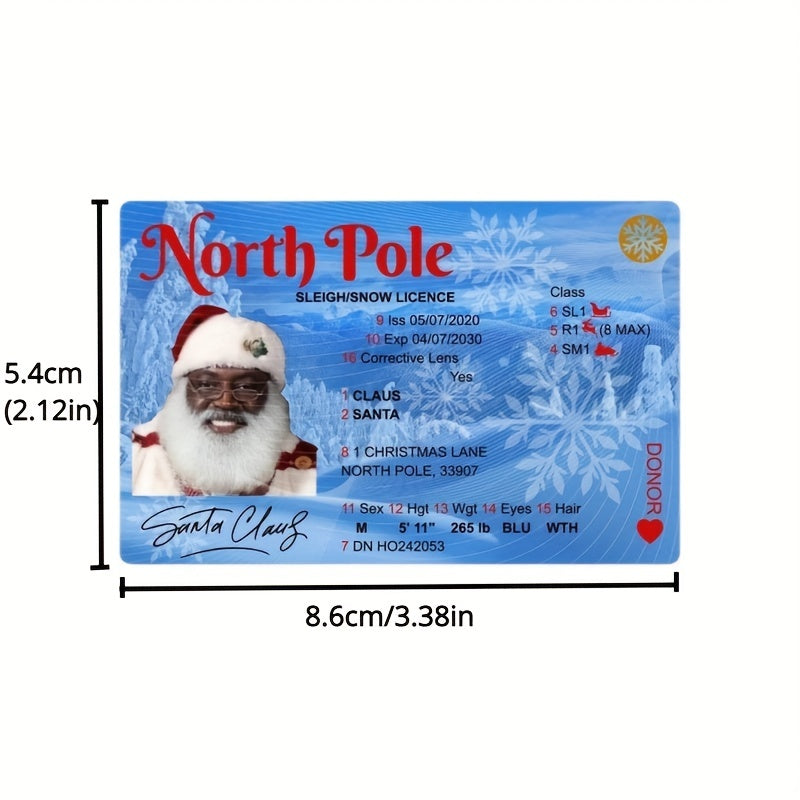 Santa Claus Virtual Sled Driving License - Novelty Christmas Game Prop & Play Prop - Funny Mini Cute Stocking Stuffer - Christmas & Halloween Party Favor - Models A, B, C & D