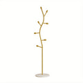 Nordic & Italian Style Floor-Standing Coat Rack - Marble S-Shaped Branch, Modern Clothes Hanger & Storage for Living Room & Bedroom - Golden, White & Black