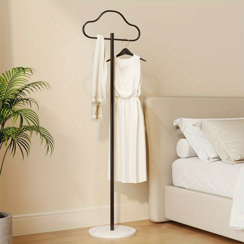 Modern Cloud Coat Rack Floor Standing – Italian Style Minimalist Iron Art Clothes Hanger with Round Base for Bedroom Living Room in White Gold Black