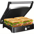 OSTBA 4-Slice Panini Press Grill Indoor Sandwich Maker – 1200W Non-Stick 180° Opens Temperature Control with Drip Tray for Sandwiches Steak BBQ