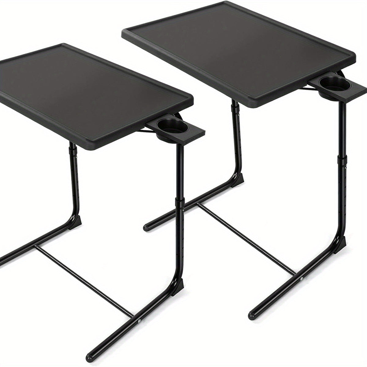 Adjustable Foldable TV Tray Table - 6 Height & 3 Tilt Angle Settings - Bed, Sofa & Restaurant Use - 1, 2 & 3 Pack - Black, White & Grey