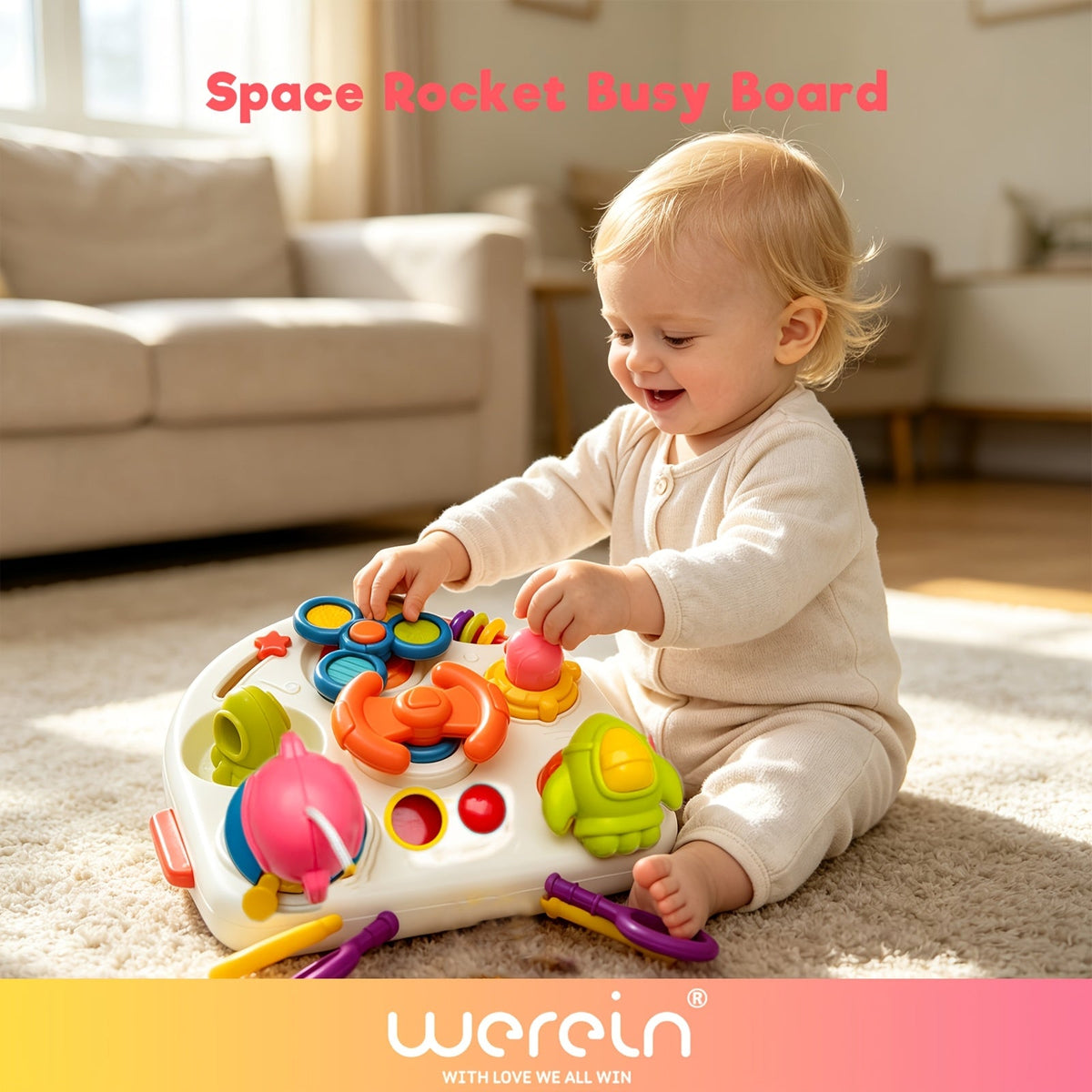 10-in-1 Toddler Busy Board, Multi-Scenario Adaptable Sensory & Educational Activity Toy, Early Education Teaching Game for Kids, Back to School Study Supplies & Learning Gift