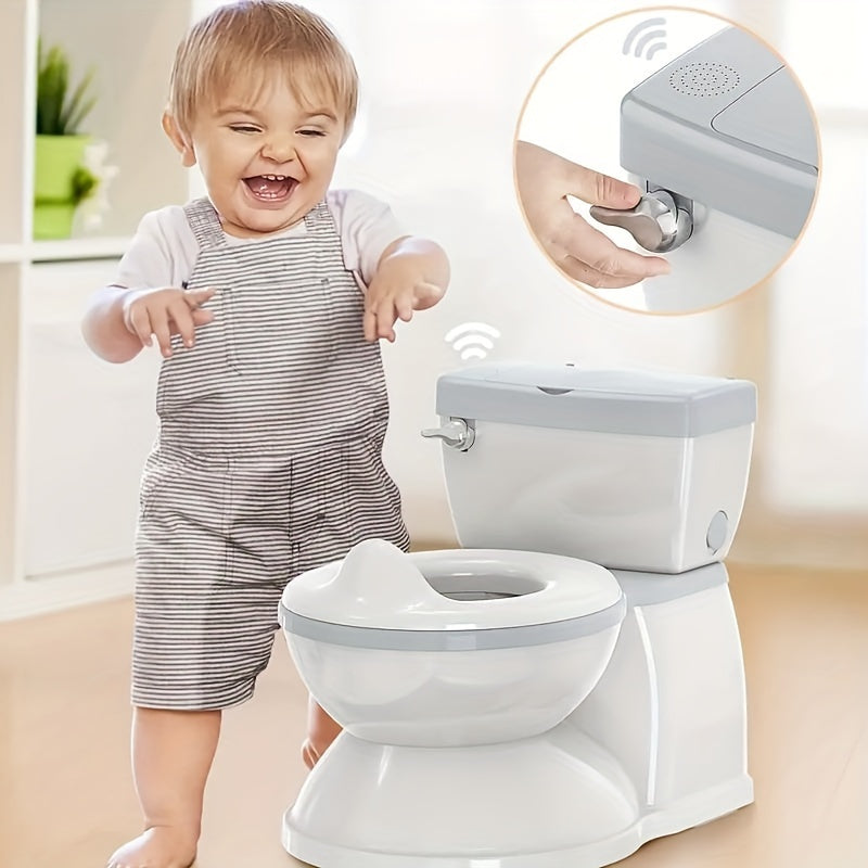 Potty Training Transition Seat - Real Feel Diaper Seat with Wipe Storage & Disposable Liner, Realistic Toilet Design, Easy to Clean & Assemble - Gray