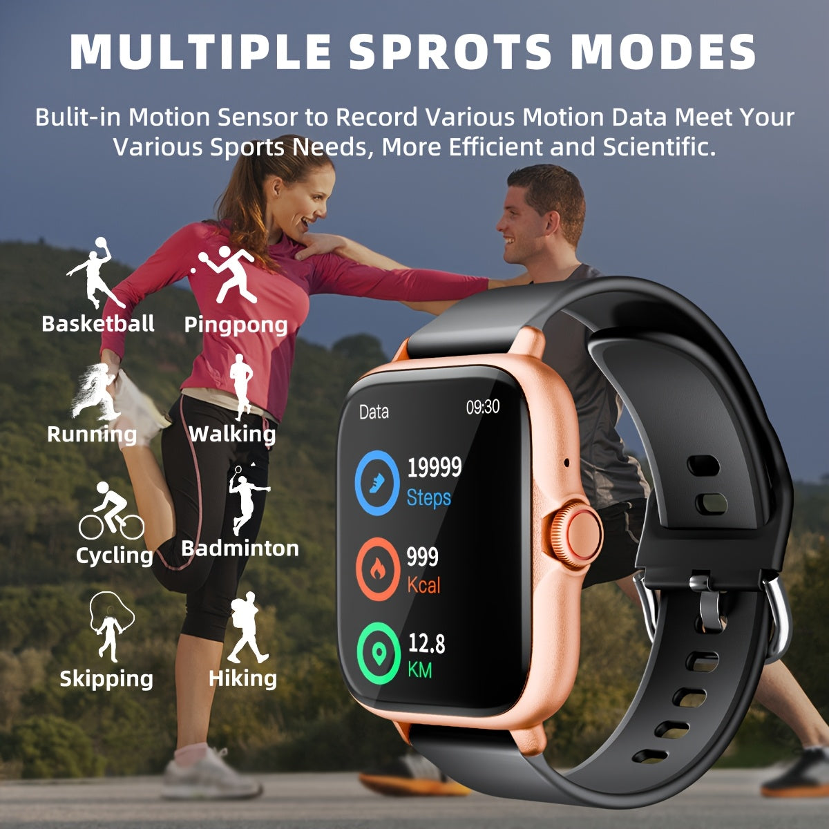 Smart Watch 1.83 Inch Full Touch Screen Answer Make Calls Messages Sports Pedometer Fitness Tracker Compatible with iPhone Android for Women Men Multiple Colors