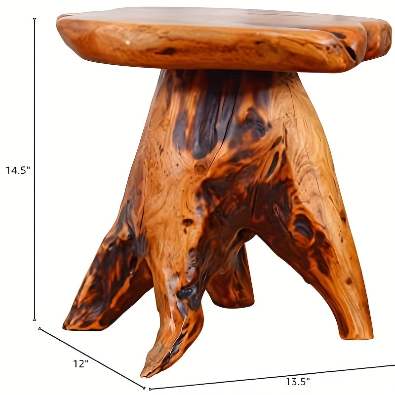 Organizedlife Live Edge Cedar Wood Stool Tree Stump Side Table Plant Stand & Nightstand 250 Lbs Capacity Solid Fir for Garden Living Room & Bedroom – Rustic Natural Decor