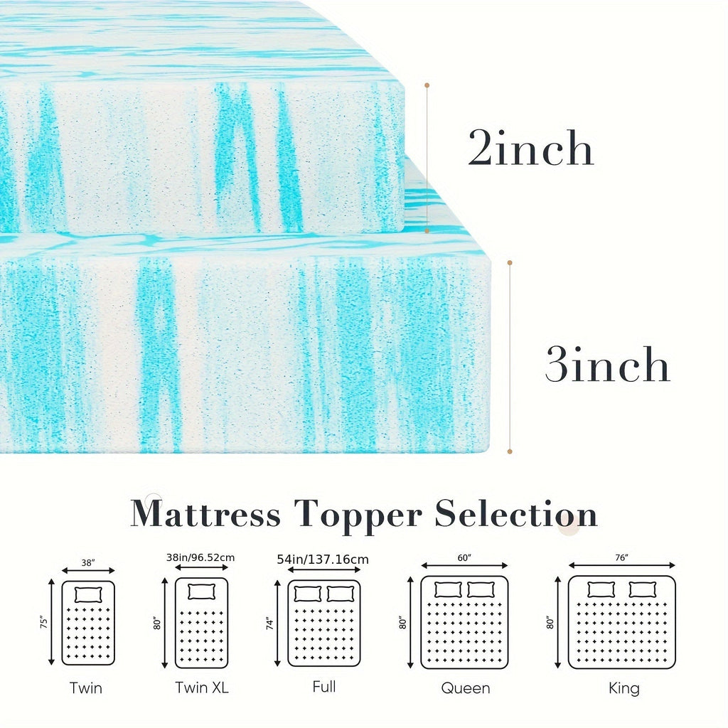 Gel Memory Foam Mattress Topper CertiPUR-US Certified Cooling Bed Topper 2 3 4 Inch Basic and 5-Zone Twin Full Queen King Cal-King All Sizes