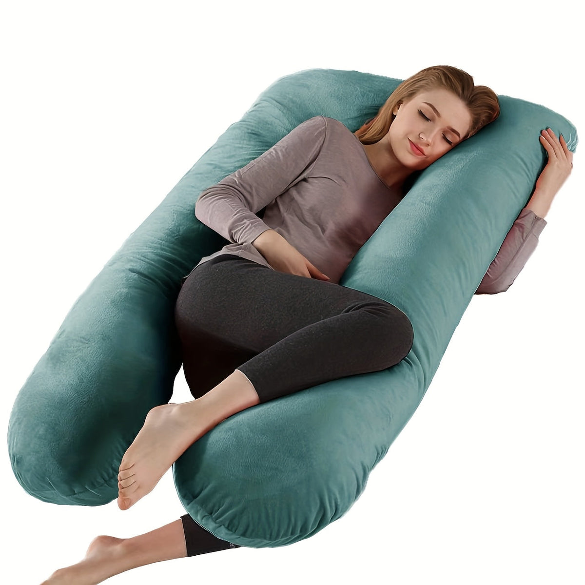 U-Shaped & J-Shaped Pregnancy Pillow, Full Body Maternity Pillow with Removable Cover for Full-Body Support, Machine Washable, All-Season Comfort, Multiple Styles & Colors