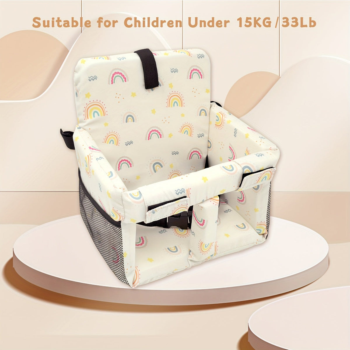 Multi-Purpose Baby Stroller & High Chair Cushion, Soft Comfortable Seat Pad for Children Up to 15kg / 33lb, 3 Styles Including Cloud Grey Rainbow & Star Gray