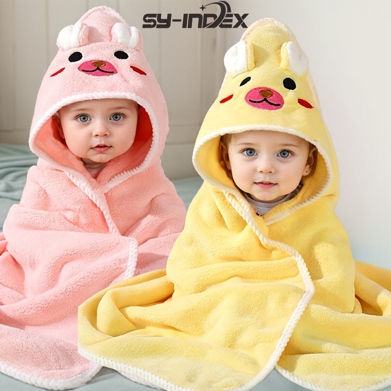 2-Pack Infant & Toddler Hooded Bath Towels, Ultra-Soft Super Absorbent Animal Pattern Hooded Baby Towels for Boys & Girls, 31.5" x 31.5", Multiple Color Combinations
