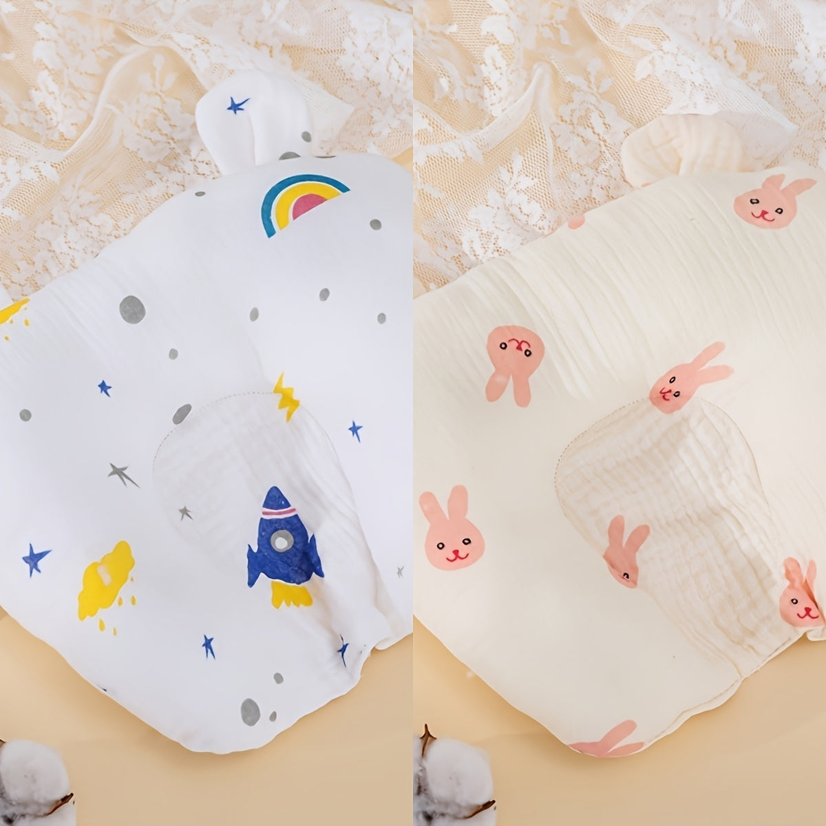 Baby Infant Head Ear Protection Pillow for Stroller & Car Seat, Soft Newborn Neck Support Cushion with Cute Animal Styles, Safe Sleep Headrest for 0-18 Months