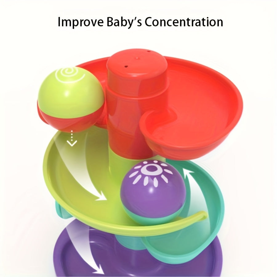 Colorful Spiral Ball Tower Track Stacking Toy Set, Educational Color Recognition Slide Ball Tower Game for Toddlers Boys & Girls, Fun Activity Tower Toy, Lion, Ideal Birthday & Christmas Gift