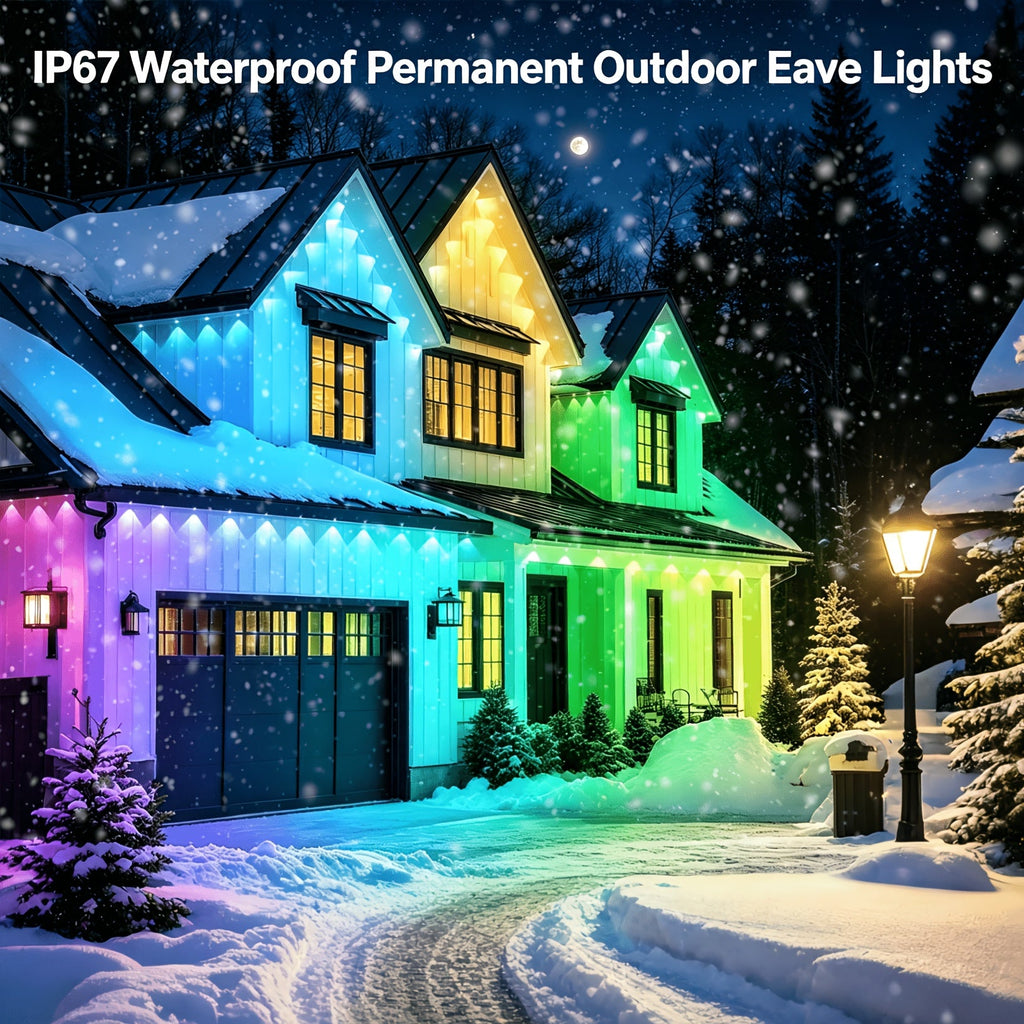 300FT Permanent Outdoor String Lights, IP68 Waterproof, Smart App Control, RGB Color Changing, for Garden, Patio, Party, Holiday, Christmas, Halloween, Year-Round Outdoor Decoration