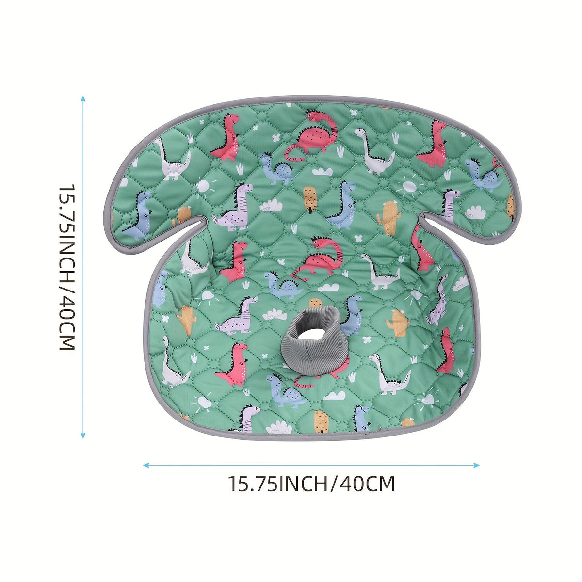 Foldable Cartoon Baby Car Seat Pad 15.75"x15.75", All-Season Cushion for Car Safety Seats Strollers High Chairs & Shopping Carts, Planet Dinosaur & Car Prints, Indoor & Outdoor Use