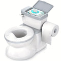 Potty Training Transition Seat - Real Feel Diaper Seat with Wipe Storage & Disposable Liner, Realistic Toilet Design, Easy to Clean & Assemble - Gray