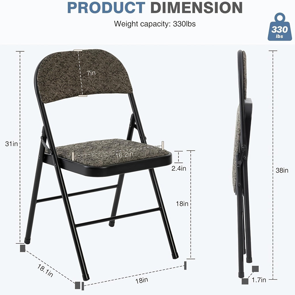 Leather Padded Dining Chairs Stackable with Steel Frame – Portable Indoor Outdoor Commercial Seats for Home Office Party Available in 2 or 4 Pack