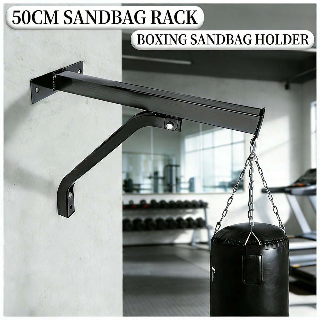 Wall Mount Heavy Bag Hanger - Heavy Duty Punching Bag Stand & Boxing Bag Bracket for Home Gym, Indoor & Outdoor - Black