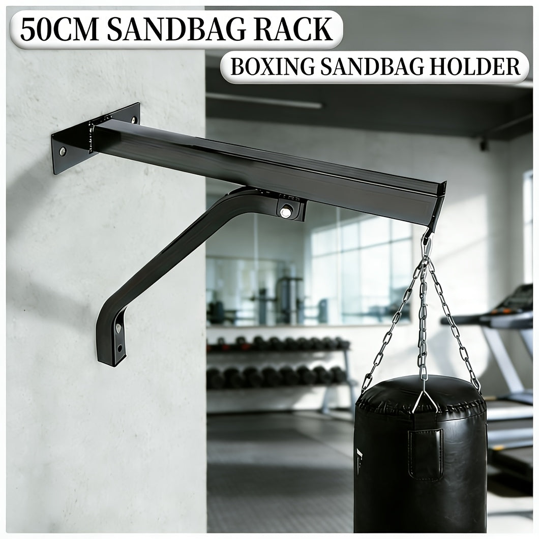 Wall Mount Heavy Bag Hanger - Heavy Duty Punching Bag Stand & Boxing Bag Bracket for Home Gym, Indoor & Outdoor - Black