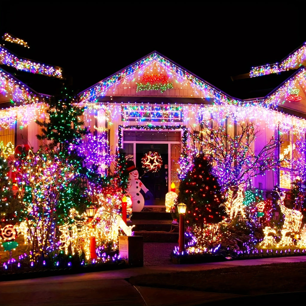 900 LED Christmas String Lights – 295ft Green Wire 8-Mode Remote Control Waterproof Fairy Lights for Outdoor Indoor Xmas Holiday Party Garden & Wedding in Warm White Cold White & Multicolor