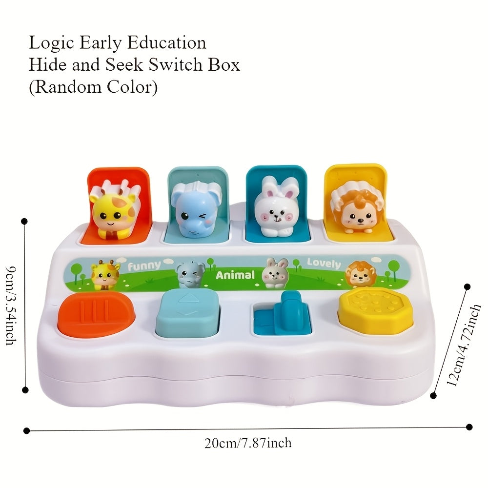 Infant & Toddler Pop-Up Tapping Toy, Baby Sensory Switch Box Activity Toy for Cause-and-Effect Learning, Fine Motor Skill Development, Early Learning Fun for Babies & Toddlers