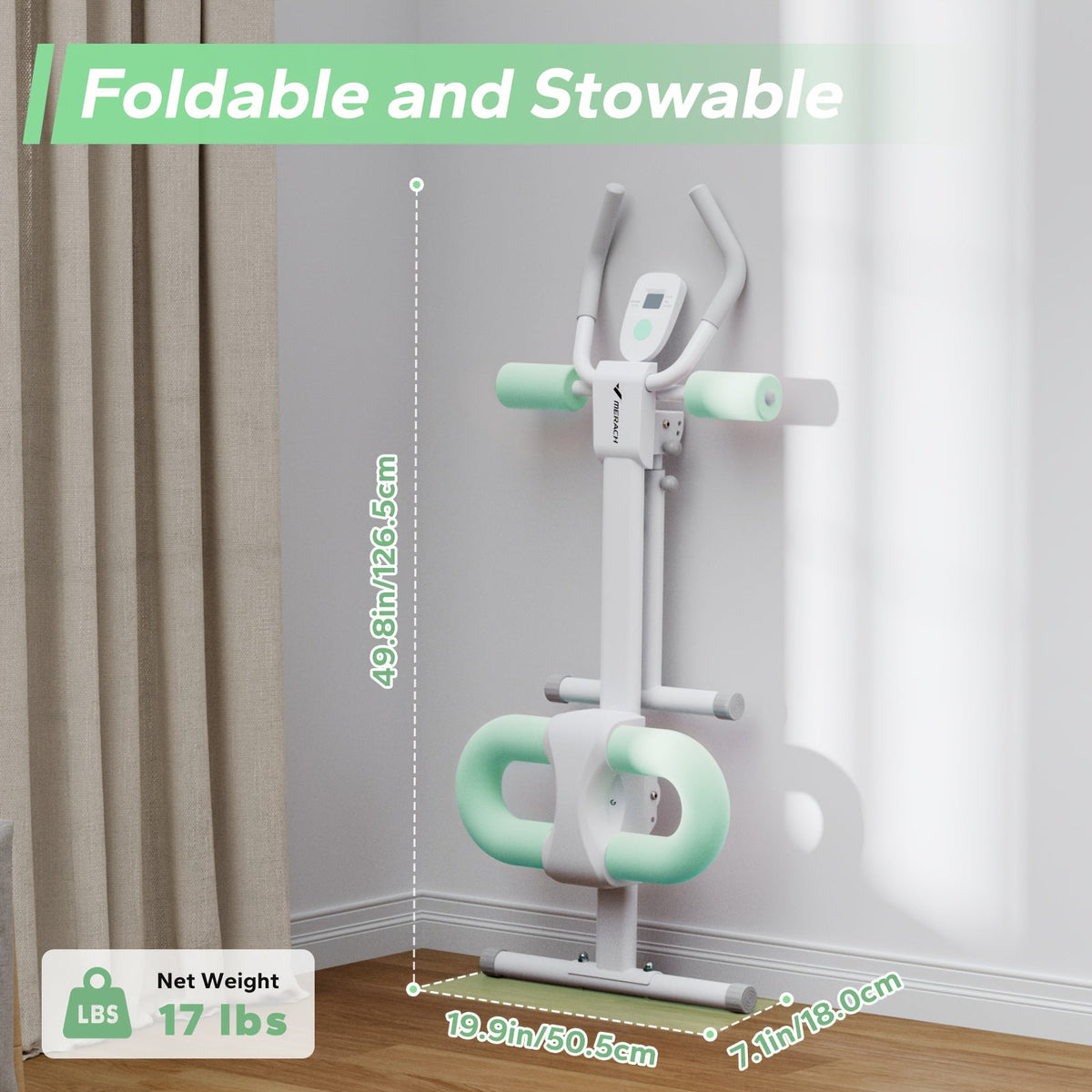 Adjustable Ab Machine & Ab Trainer for Home Gym, Foldable, Multi-Level Resistance, Knee Protection Pad, Aluminum Alloy Frame, Core & Abs Workout Equipment for Men & Women
