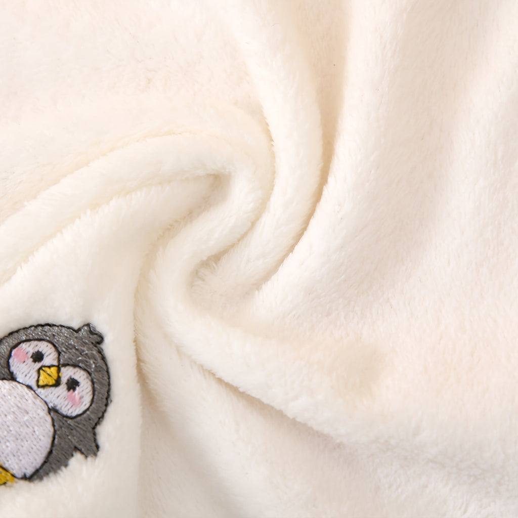 Baby Hooded Bath Towel 3-Piece Set, 1 Soft Absorbent Hooded Towel + 2 Cartoon Hand Towels, Non-Shedding Infant Bath Set, 7 Cute Animal Designs Including Duck Elk Koala Panda Rabbit Dinosaur & Penguin