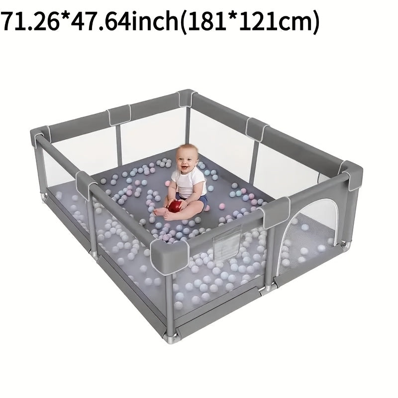 Baby Playpen & Kids Activity Center, Sturdy Safe Soft Breathable Mesh Indoor & Outdoor Toddler Play Yard, Easy Assembly Durable Baby Play Pen for Infants & Toddlers, Multiple Sizes, Beige & Grey
