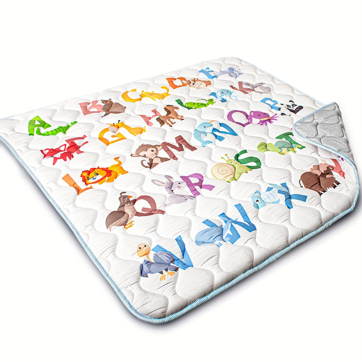 Baby Play Mat 50x50", Super Soft Anti-Slip Machine Washable Playpen Crawling Activity Mat for Floor & Picnic, Animal Alphabets, Boho Nature, Rainbow, Geometry, High Contrast, USA Map & Vehicles