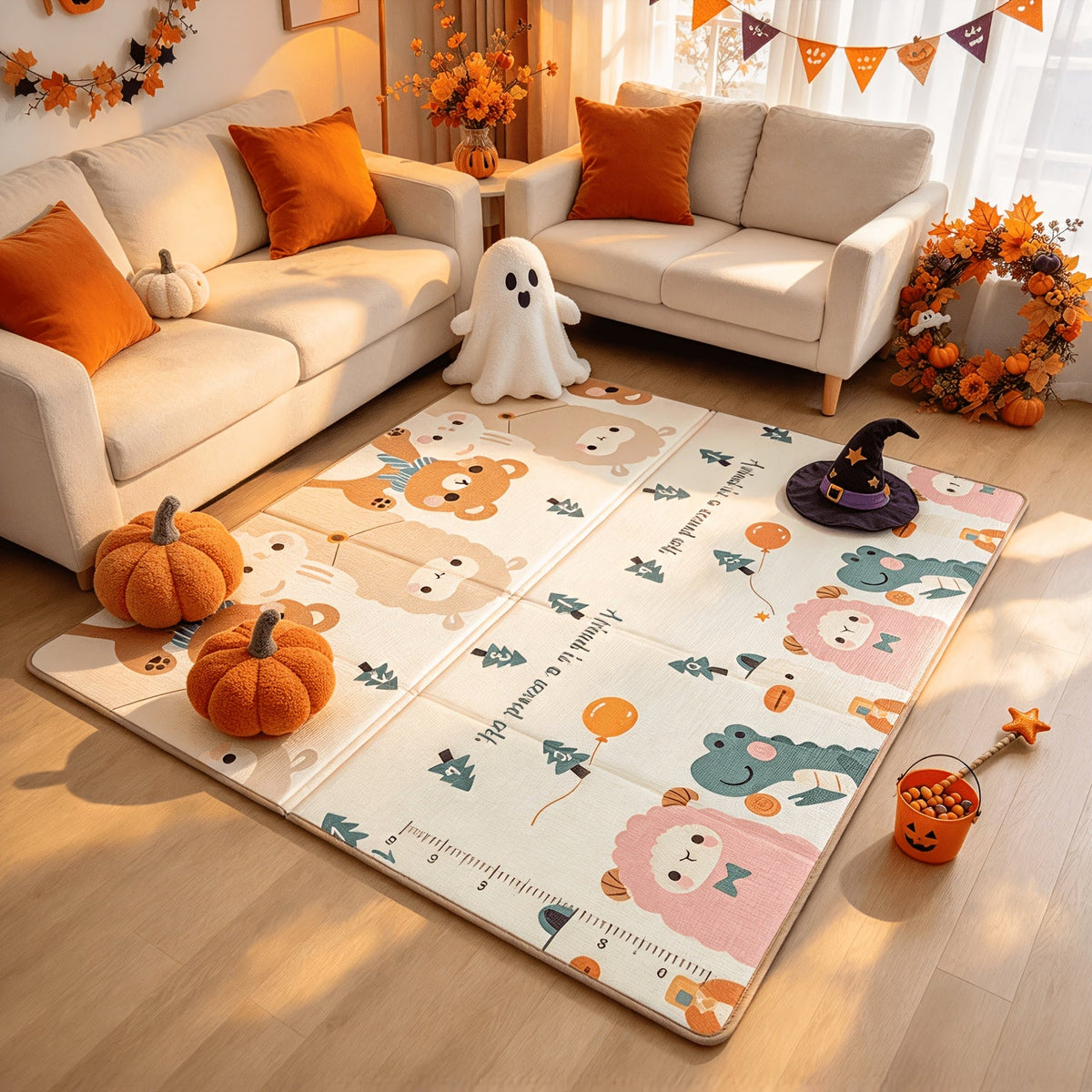 Foldable Double-Sided Baby Crawling Mat Shock-Absorbent Easy to Clean Large Play Mat for Crawling Walking Multi-Scene – Maiden's Dream Pattern